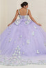 Layla K LK249 Lilac/Multi Floral Spaghetti Strap Quinceanera Gown - Dress