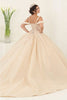 Layla K LK250 Cold-Shoulder Sweetheart Floral Prom Ball Gown - Dress