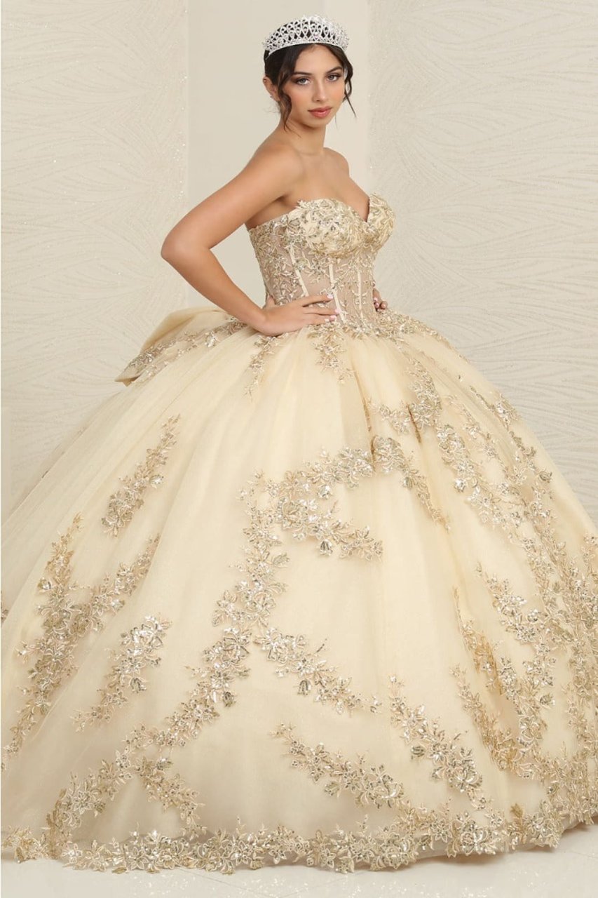 Layla K LK251 Sweetheart Embroidered Cape Quinceanera Gown - Dress