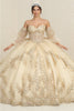 Layla K LK251 Sweetheart Embroidered Cape Quinceanera Gown - CHAMPAGNE / 2 - Dress