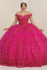 Layla K LK252 Sweetheart Corset Embroidered Sweet 16 Ball Gown - MAGENTA / 2 - Dress