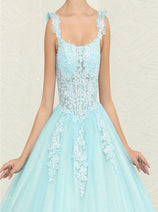 Sweet 16 Birthday Party Dress in Tiffany/ Blue Nude Style LK253 Ball Gown