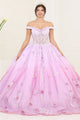 Layla K LK254 Off-Shoulder Glitter Embellished Lilac Quince Gown - LILAC / 4 - Dress