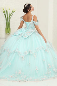 Layla K LK258 Sweetheart Mint Floral Masquerade Ball Gown - Dress