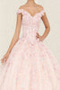 Layla K LK259 Off-Shoulder Glitter Corset Blush Masquerade Ball Gown - Dress