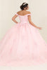 Layla K LK260 Floral Glitter Off-Shoulder Sweet16 Ball Gown - Dress