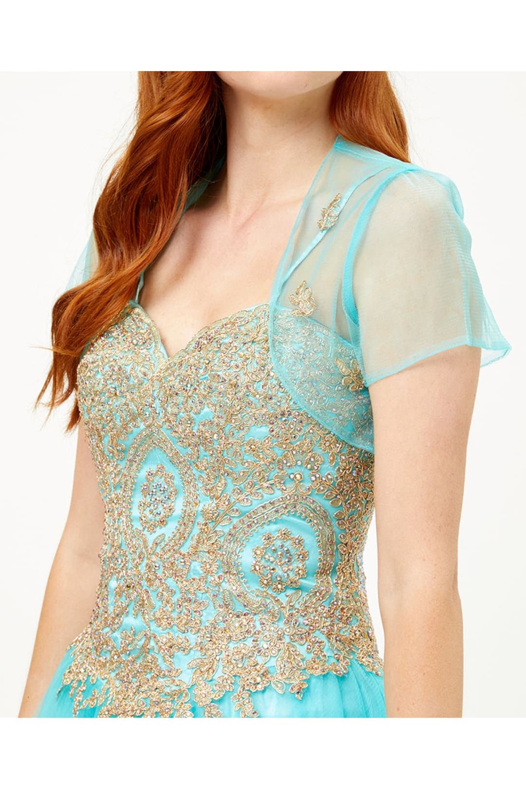 Layla K LK74 Strapless Embroidered Sweet 16 Quinceanera Ball Dress - AQUA / 4 - Dress
