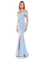 Lenovia 5206 Cold Shoulder Mermaid Ruffled Prom Dresses - POWDER BLUE / S - Dress