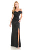 Lenovia 5213 Cold Shoulder Metallic Slit Long Red Carpet Evening Dress - Dress