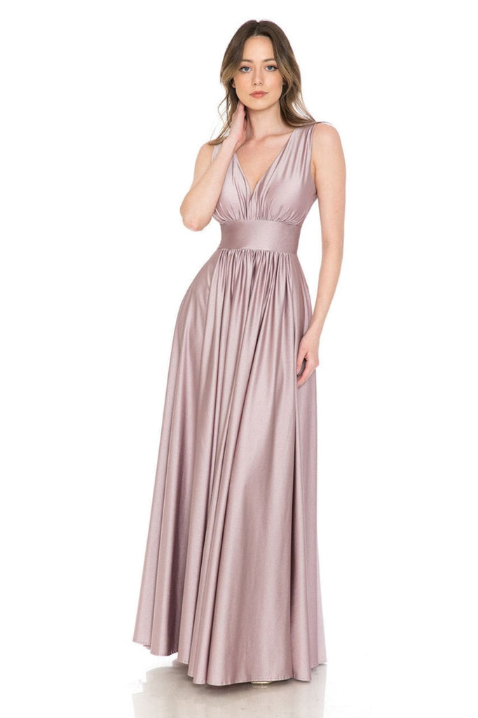 Lenovia 5232 Sleeveless Flared Simple Side Pocket Formal Dress - Dress