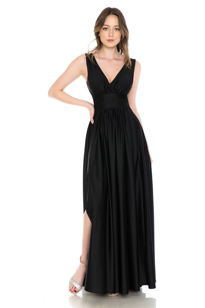 Lenovia 5232 Sleeveless Flared Simple Side Pocket Formal Dress - Dress