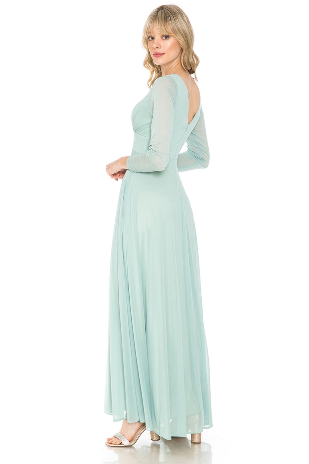 simple mother of the bride dresses Lenovia 5234 Long Sleeve Mother Of Bride Dress