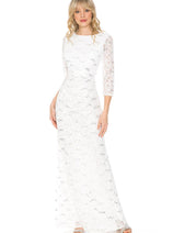 Lenovia 5239 Modest Lace 3/4 Sleeve Mother of the Bride Formal Gown