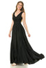 Lenovia 5242 Side Pockets A-line Shiny Formal Gown - BLACK / S - Dress