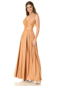 Lenovia 5242 Side Pockets A-line Shiny Formal Gown - Dress