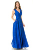 Lenovia 5242 Side Pockets A-line Shiny Formal Gown - ROYAL BLUE / S - Dress