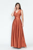 Lenovia 5242 Side Pockets A-line Shiny Formal Gown - SIENNA / S - Dress