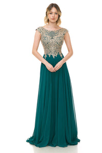 Classy Special Occasion Gown - HUNTER GREEN / XS