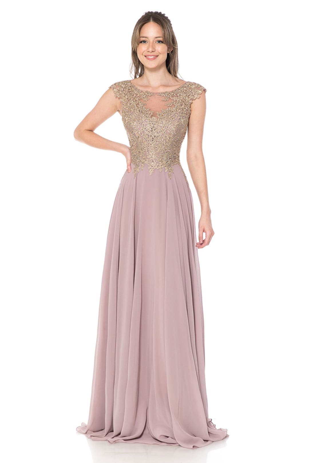 Classy Special Occasion Gown - DUSTY ROSE / XS