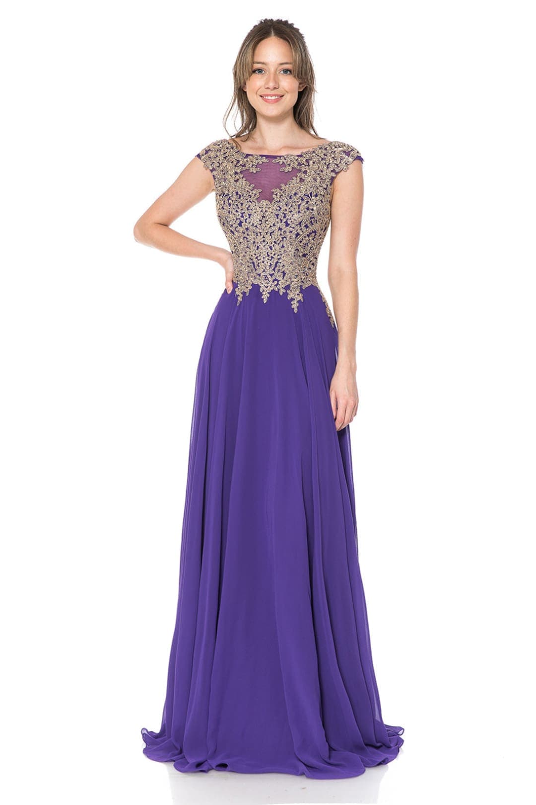 Classy Special Occasion Gown - PURPLE / XS