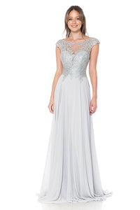 Classy Special Occasion Gown - SILVER / XS