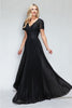 Lenovia 8139 Short Sleeve Mother Of The Bride Gown - BLACK / S - Dress