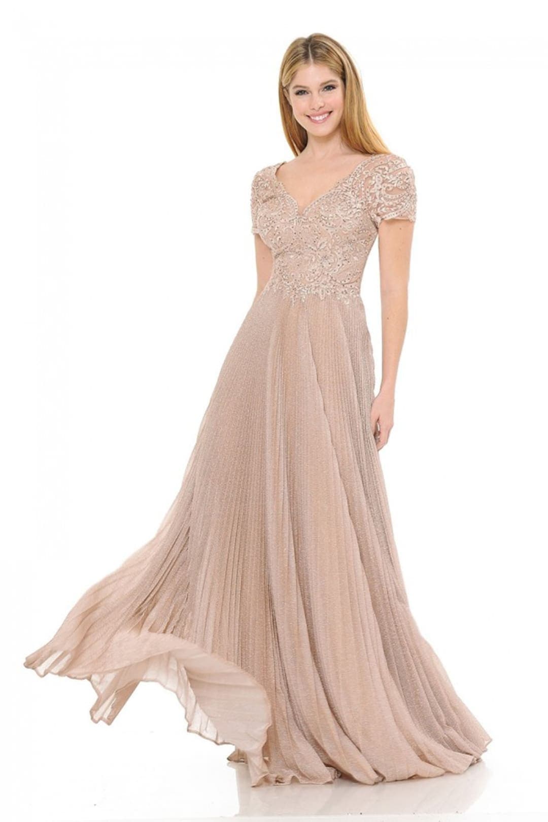 Modern Mother Of The Bride Evening Gown - BLUSH / S