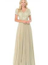 Lenovia 8139 Short Sleeve Mother Of The Bride Gown