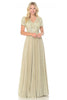 Modern Mother Of The Bride Evening Gown - CHAMPAGNE/GOLD / S