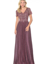 Lenovia 8139 Short Sleeve Mother Of The Bride Gown