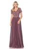 Modern Mother Of The Bride Evening Gown - MAUVE / S