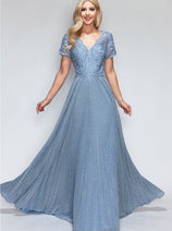 Lenovia 8139 Short Sleeve Mother Of The Bride Gown