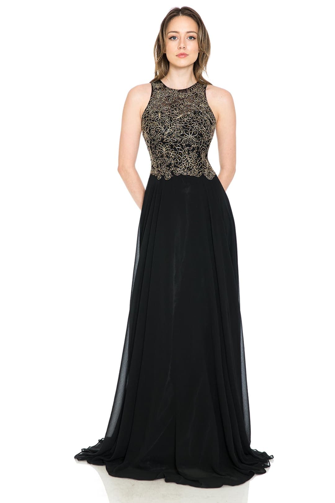 Lenovia 8169 Sleeveless Halter Formal Gown
