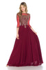 Plus Size Mother Of The Bride Dress - BURGUNDY / S