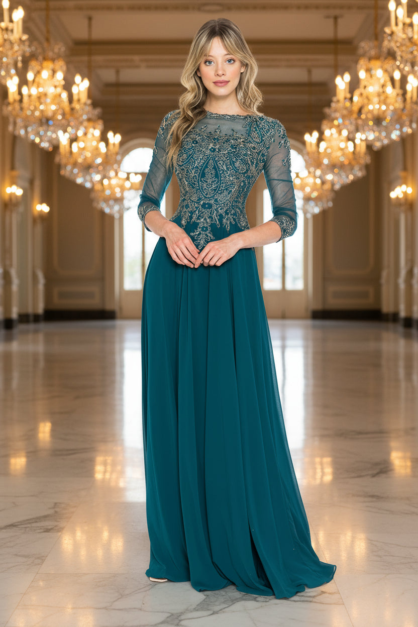 Plus Size Mother Of The Bride Dress - HUNTER GREEN / S