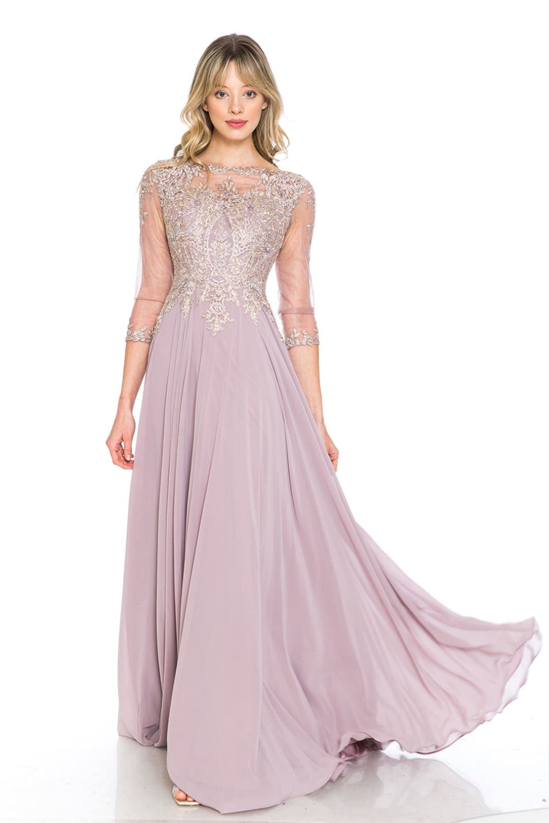 Plus Size Mother Of The Bride Dress - MAUVE / S