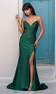 Narianna-Empire-Waist Strappy-Back Beaded Long Prom Dress
