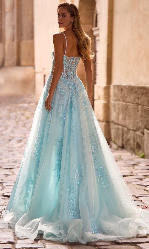 La Femme 32810 Lace Applique Beaded Prom Gown