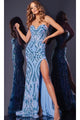 Light Blue Sequin Prom Dress: Jovani 43410 - Light Blue / 00 - Apparel & Accessories > Clothing > Dresses