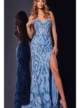 Light Blue Sequin Prom Dress: Jovani 43410
