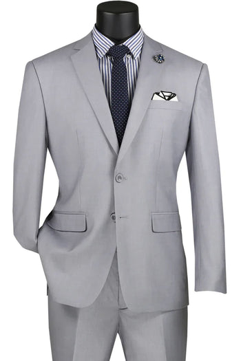 Light Grey Groomsmen Suit for Men & Boys - Perfect for Weddings + Free Tie - Grey / 36Short - suits