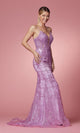 Narianna-Beaded-Bodice Long Glitter Prom Dress with Corset