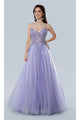 Lilac Prom Dress Glitter Corset Ball Gown Stella Couture 25140 - Lilac / 2 - Dresses