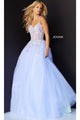 Jovani-Lilac Purple Sheer-Bodice Prom Ball Gown by Jovani
