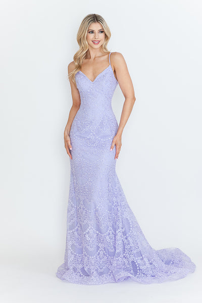 Red Carpet Dress V-Neck Spaghetti Strap Mermaid Gown By Lenovia 8338