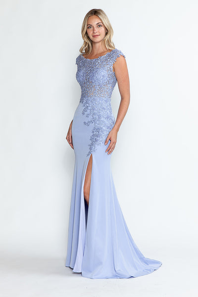 Vestido de desfile con escote barco y mangas cortas de Lenovia 8343 (Nueva colección)