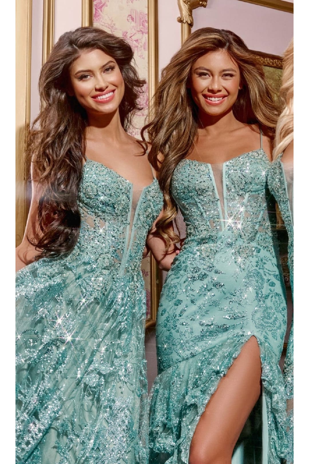 Long A-Line Glitter Prom Dress: Jovani 42199 - Prom
