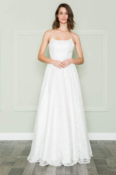 Poly USA 8862 Long A-line Lace Dress