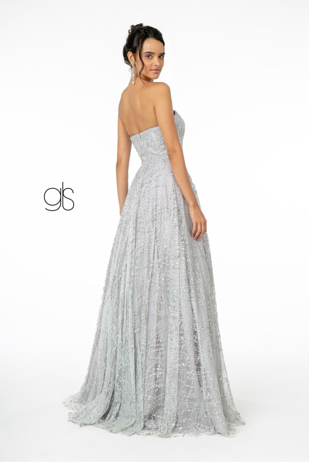 Long A-Line Strapless Glitter Dress by Elizabeth K GL2921 - Long Formal Dresses