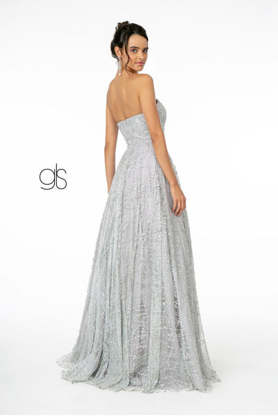 Long A-Line Strapless Glitter Dress by Elizabeth K GL2921 - Long Formal Dresses